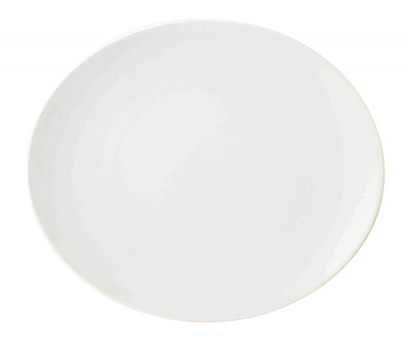 Assiette à steak ovale blanc porcelaine 30x25,5 cm