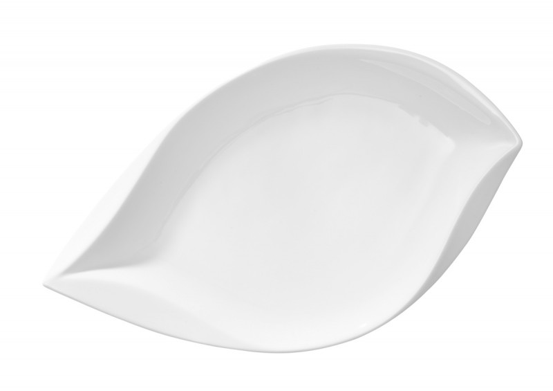 Assiette plate ovale blanc porcelaine 31x18 cm Folia Pro.mundi