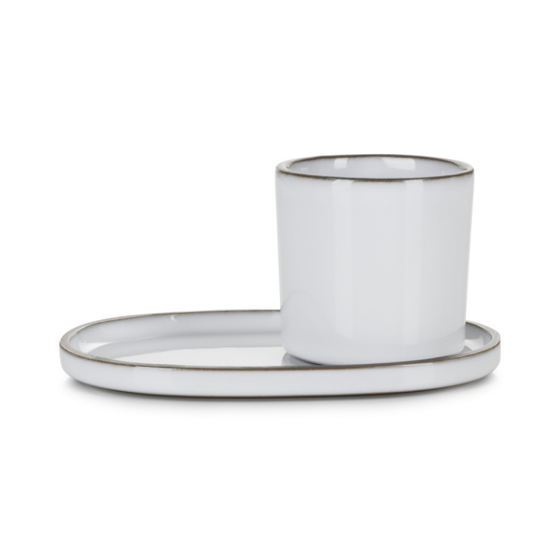 Sous-tasse à expresso ovale blanc porcelaine culinaire 13,5 cm Caractere Revol