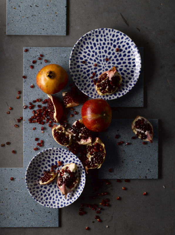 Assiette coupe plate rond bleu porcelaine Ø 21,7 cm Terrazzo Dudson