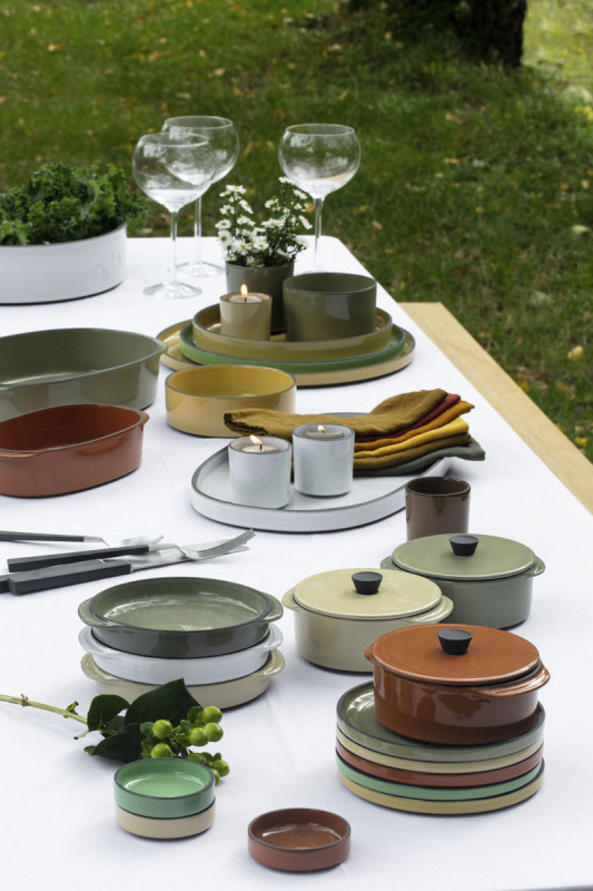 Couvercle pour cocotte vert porcelaine culinaire CaractÈre Revol