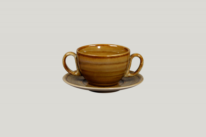 Sous tasse à thé déjeuner rond beige porcelaine Ø 15 cm Rakstone Spot Rak