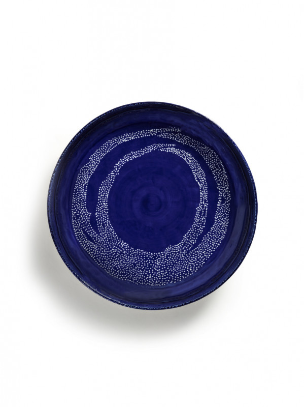 Plat rond lapis lazuli swirl - points blancs grès émaillé Ø 36 cm Feast By Ottolenghi Serax