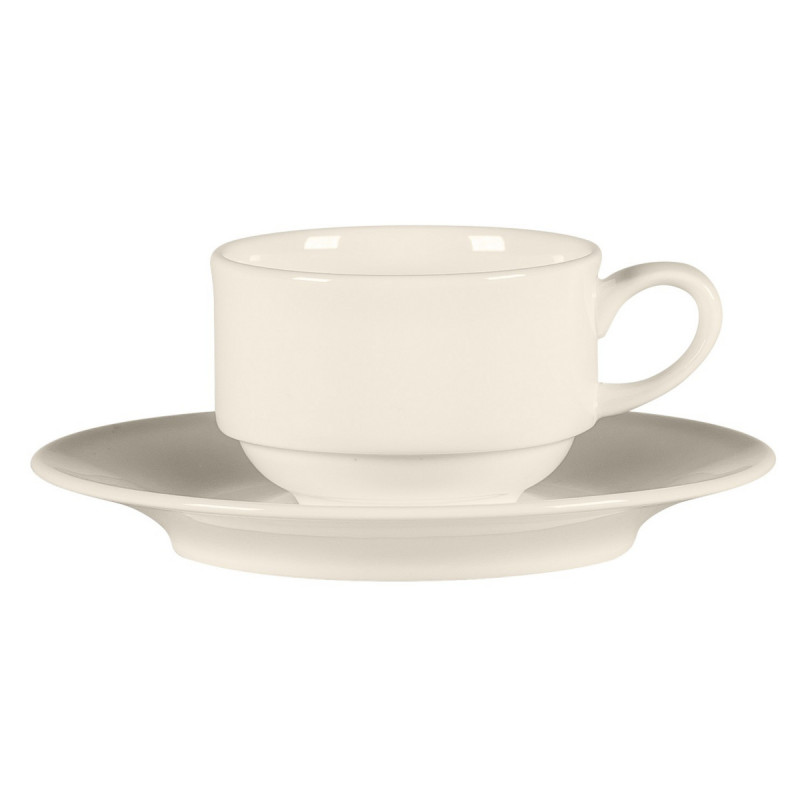 Tasse à expresso empilable rond ivoire porcelaine bone china 6,7 cl Ø 6,3 cm Bravura Rak