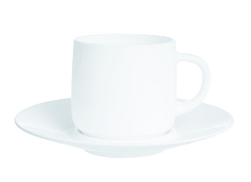 Sous tasse rond blanc verre opal Ø 14 cm Intensity Baril Arcoroc