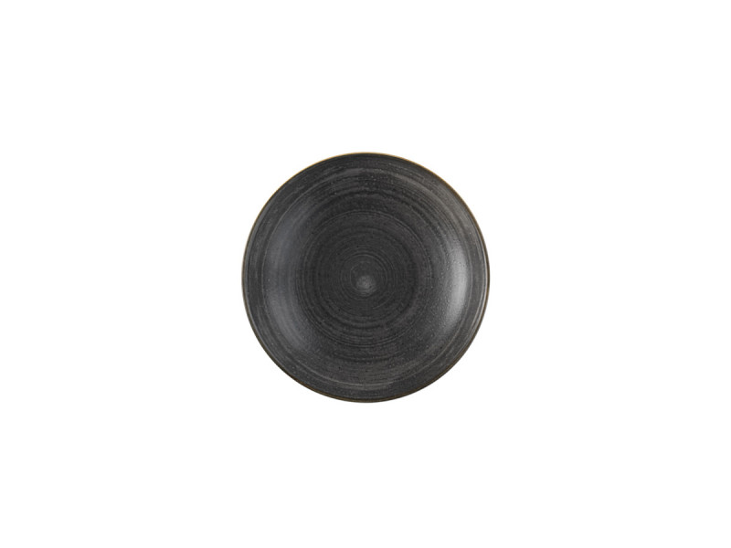 Assiette creuse rond Raw Black porcelaine vitrifiée Ø 18,2 cm Stonecast Raw Churchill