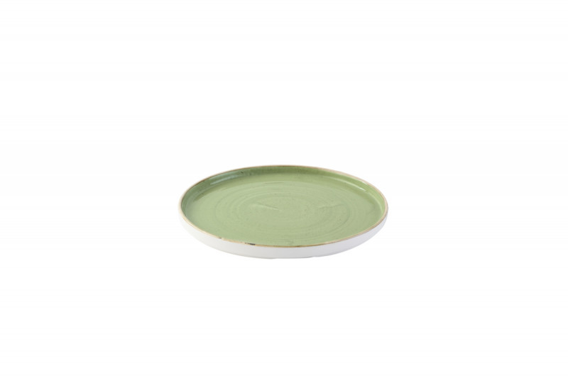 Assiette à bord droit rond Sage Green porcelaine vitrifiée Ø 26 cm Stonecast Churchill