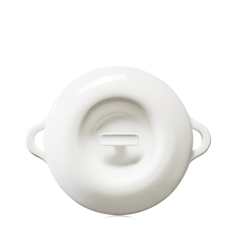 Cocotte avec couvercle pour induction rond Blanc albâtre porcelaine Ø 26 cm Bombance Revol