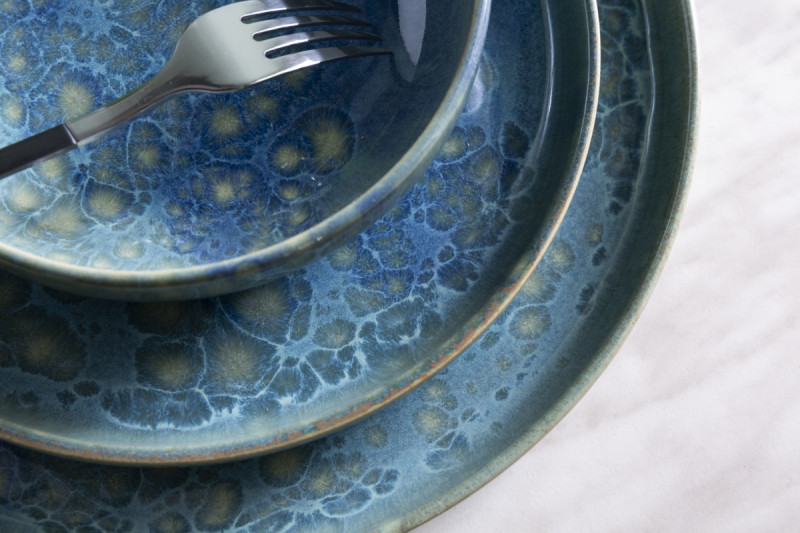 Assiette creuse bleu grès Ø 22 cm Magic Accolade