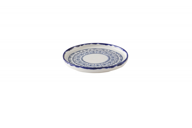 Assiette à bord droit rond Moresque porcelaine vitrifiée Ø 26 cm Harvest Mediterranean Dudson