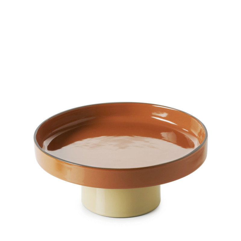 Présentoir à pâtisserie porcelaine cannelle Ø 23 cm 10 cm Caractère Revol