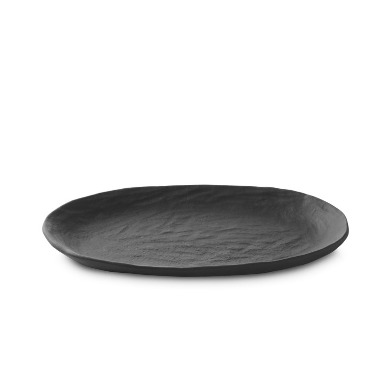 Assiette coupe plate ovale Noir brut porcelaine 24,5x13,5 cm Yli Revol