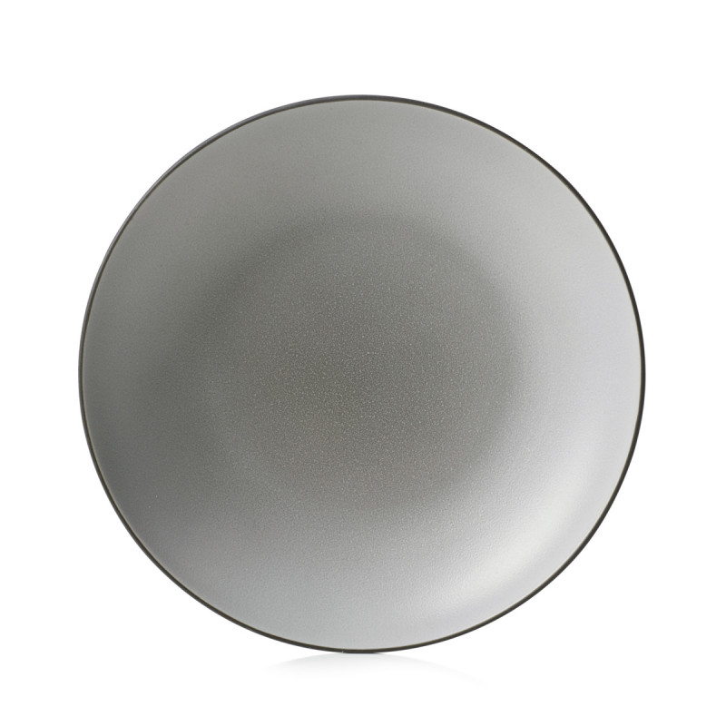 Assiette à bord droit rond gris porcelaine Ø 19 cm Equinoxe Revol