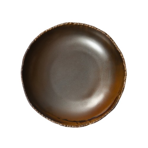 Assiette creuse marron porcelaine Ø 21 cm Kaji Flame Accolade